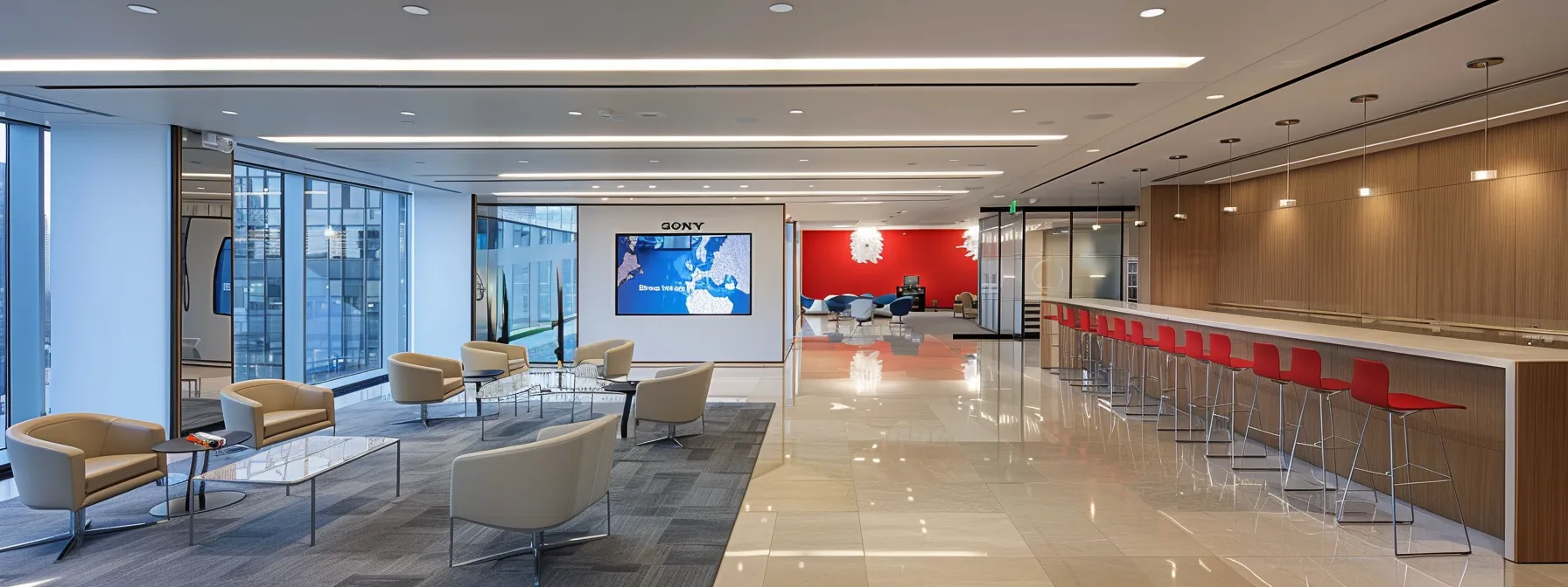 a sleek, modern office environment with advisors engaged in a dynamic meeting, incorporating digital tools and interactive displays that illustrate personalized client communication strategies and transparent information sharing.
