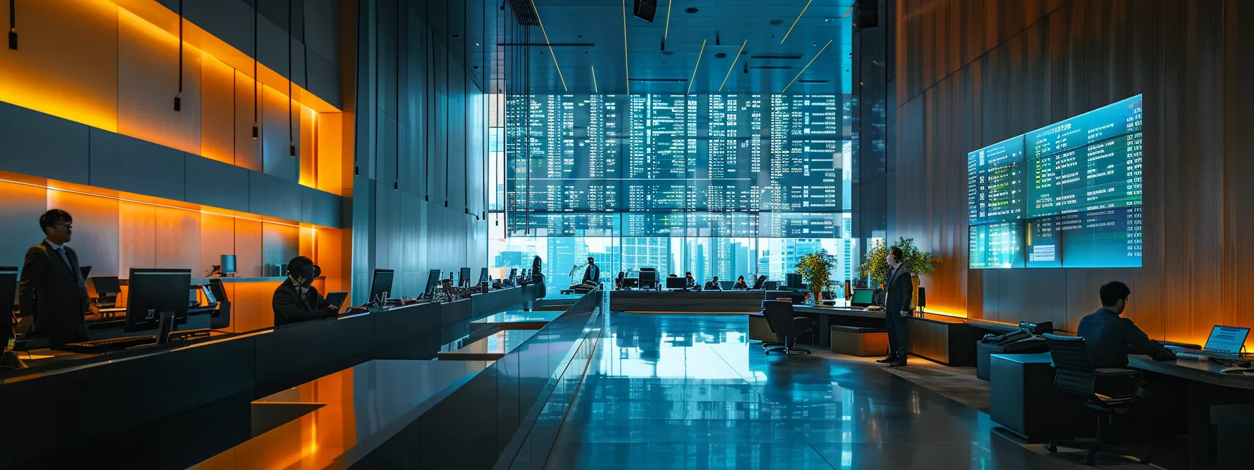 a sleek, modern office filled with attentive financial advisors engaged in a lively workshop, surrounded by digital screens displaying compliance guidelines and regulatory updates, reflecting a dynamic atmosphere of collaboration and proactive strategy development.