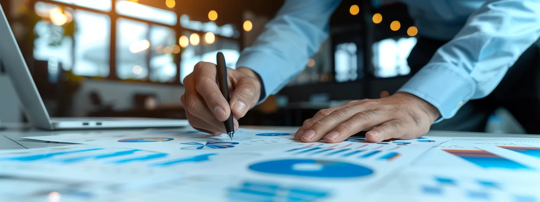 a sleek, modern office space with a confident financial advisor presenting comparative charts and graphs to an engaged client, showcasing professionalism and clarity in the decision-making process.