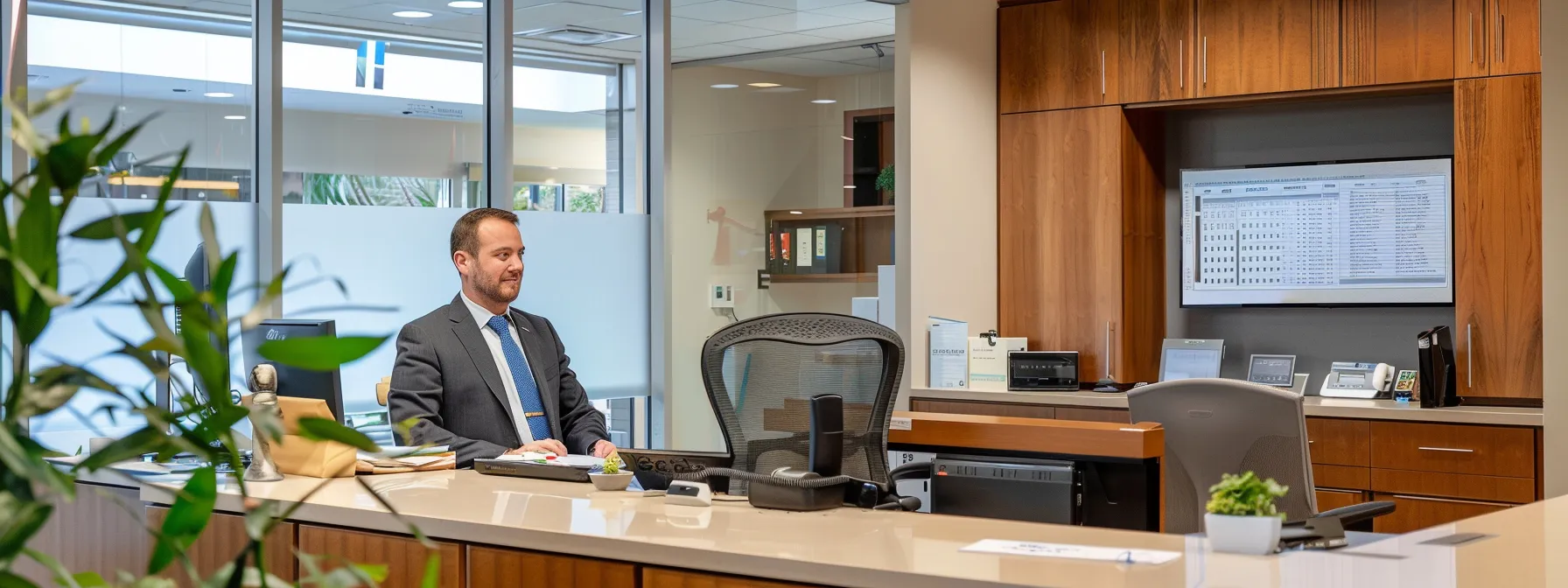 a sleek, modern office in dayton features a confident financial advisor presenting tailored retirement and investment strategies on a digital display, surrounded by well-organized paperwork and brochures, emphasizing professionalism and clarity in financial planning.